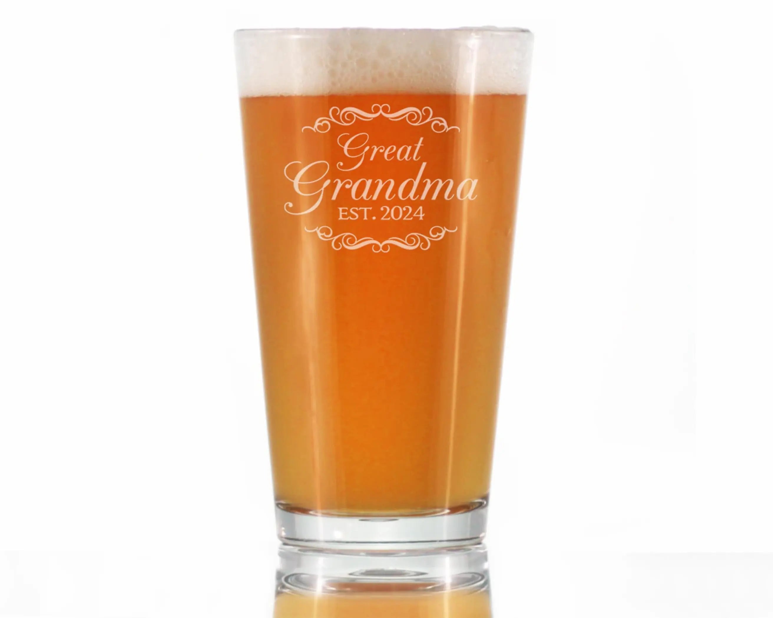 Decorative 2024 New Great Grandma Pint Glass for Beer  Gifts Bevvee