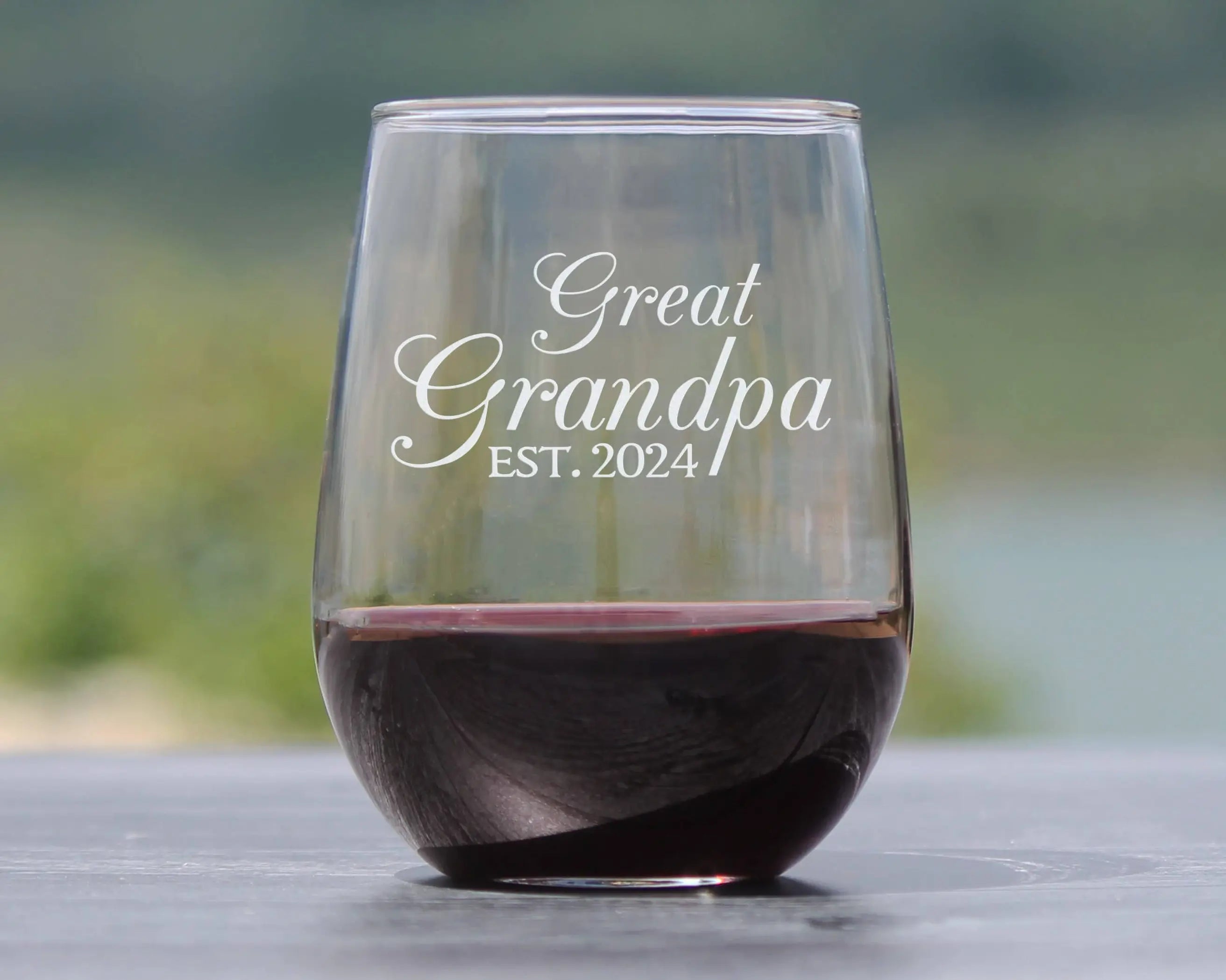 Decorative 2024 New Great Grandpa Stemless Wine Glass  Gifts Bevvee
