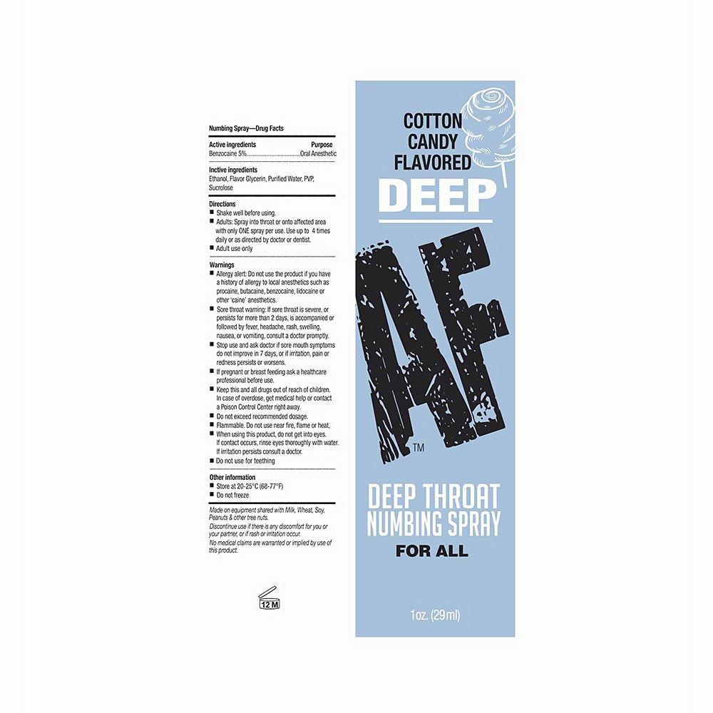 Deep AF Deep Throat Spray CottCandy 1oz Little Genie