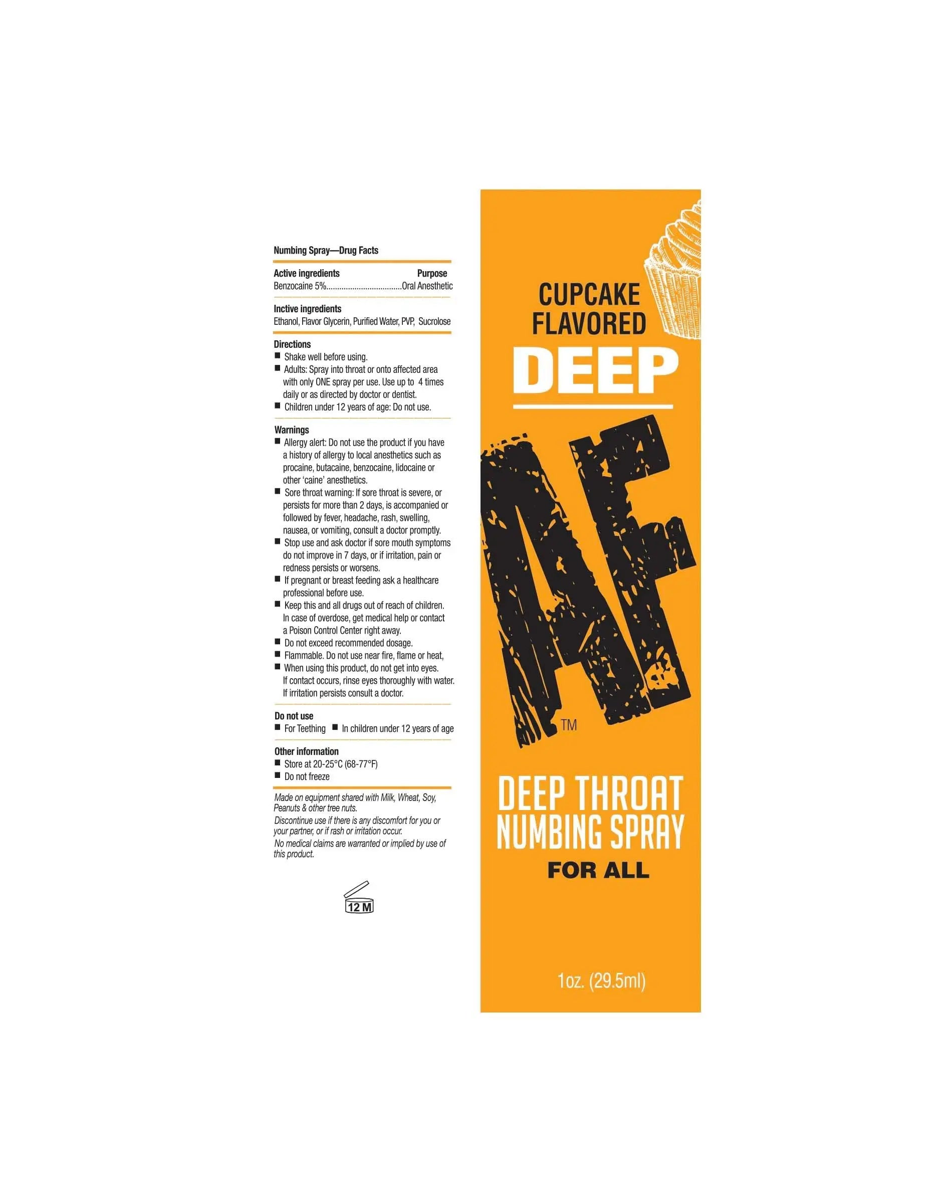 Deep Af Deep Throat Spray Cupcake 1oz Little Genie