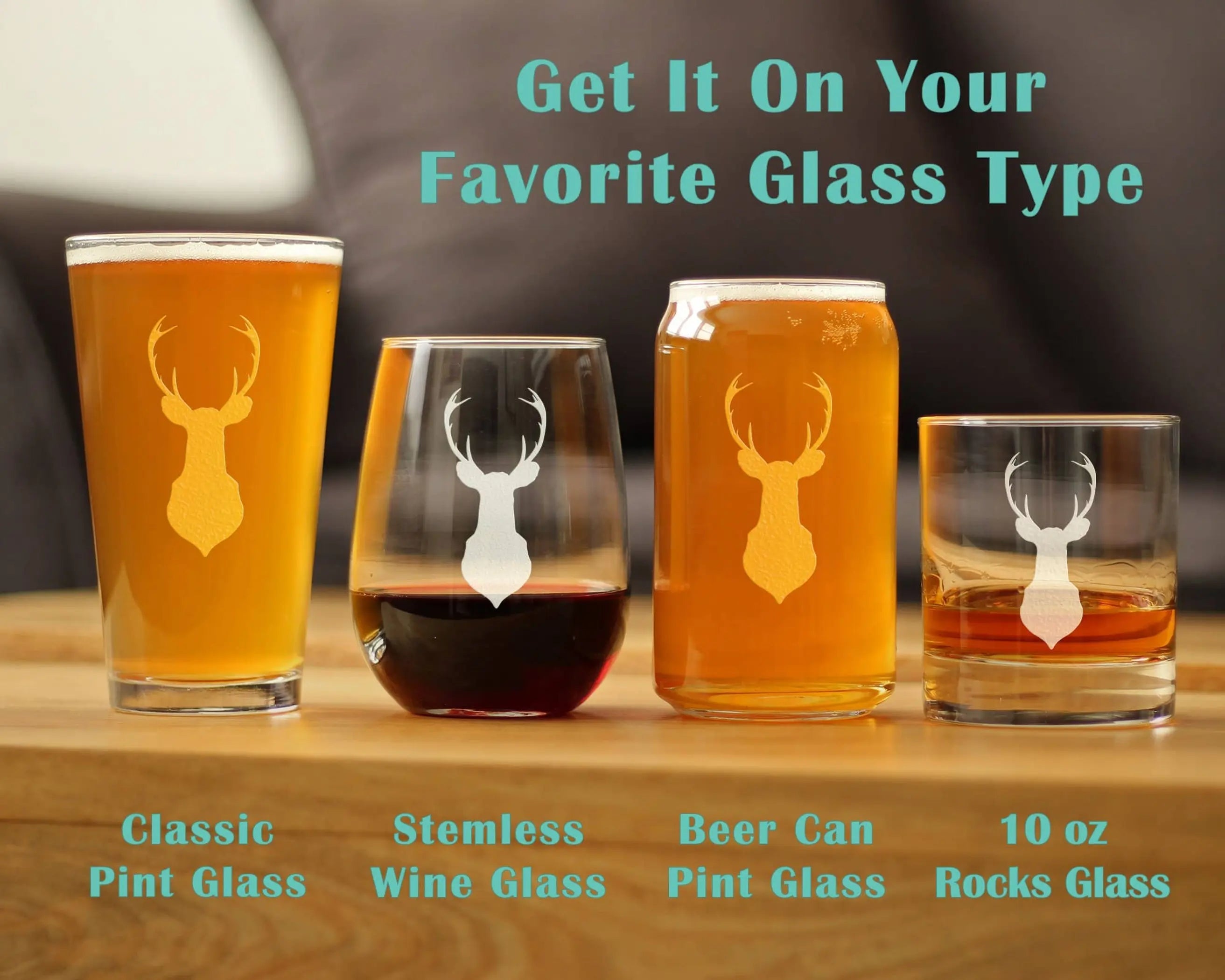 Deer Head Pint Glass for Beer - Hunting Gifts and Decor Bevvee