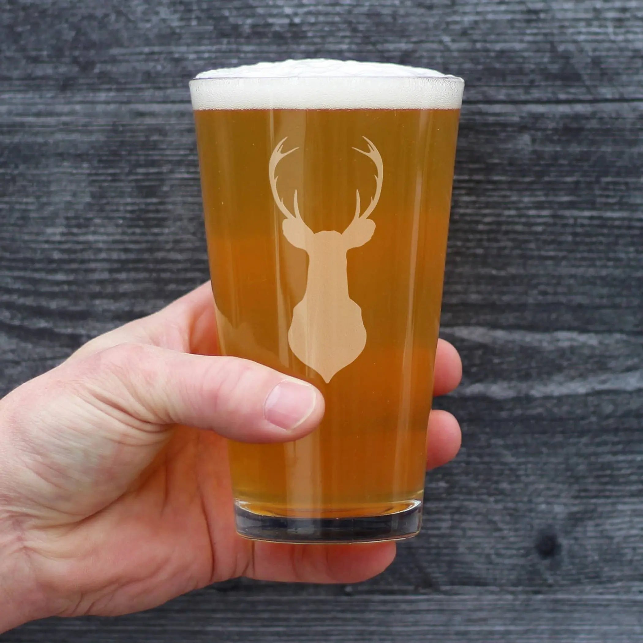 Deer Head Pint Glass for Beer - Hunting Gifts and Decor Bevvee