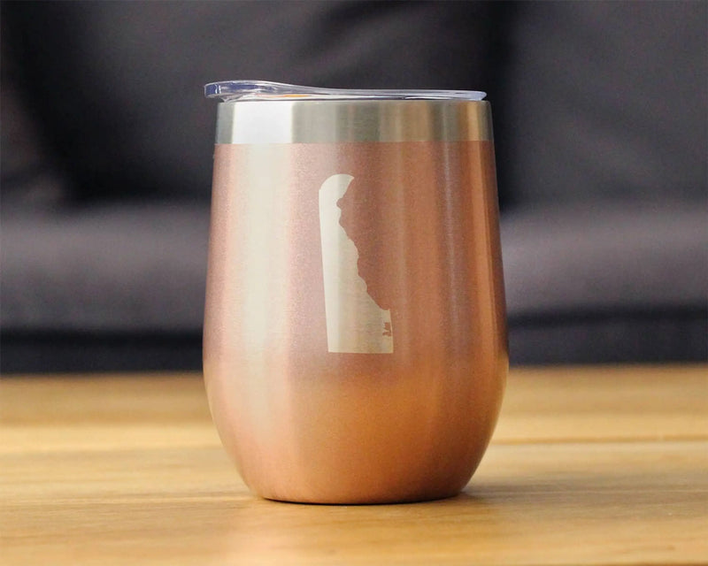 Delaware Outline Insulated Wine Tumbler - Delawareans Gifts Bevvee