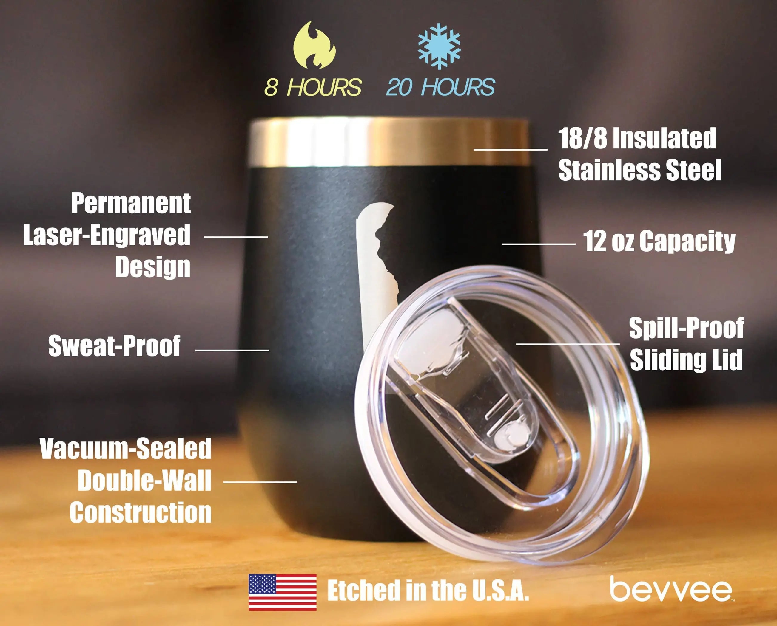 Delaware Outline Insulated Wine Tumbler - Delawareans Gifts Bevvee