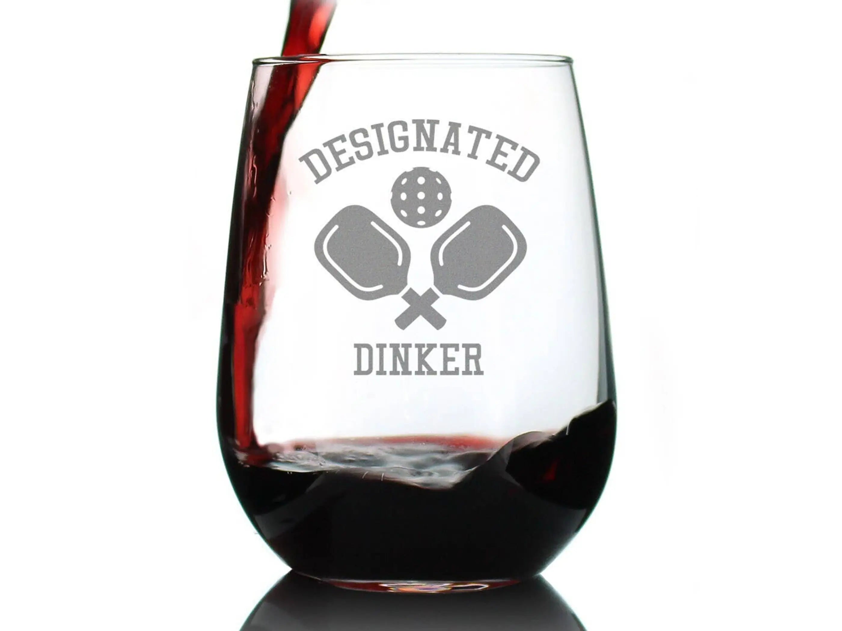 Designated Dinker Stemless Wine Glass - Pickleball Gifts Bevvee