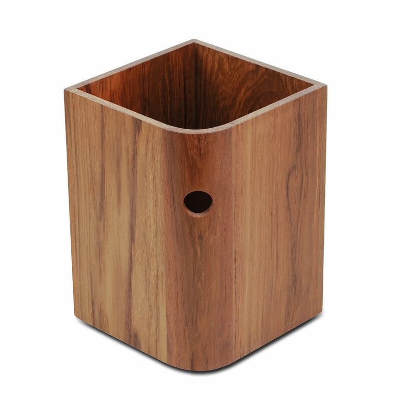 Designer Genuine Teak Waste Basket Homeroots Bed & Bath