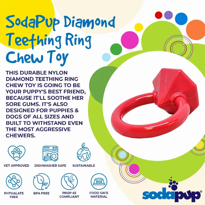 Diamond Ring Durable Teething Ring for Puppies and Aggressive Chewers SodaPup