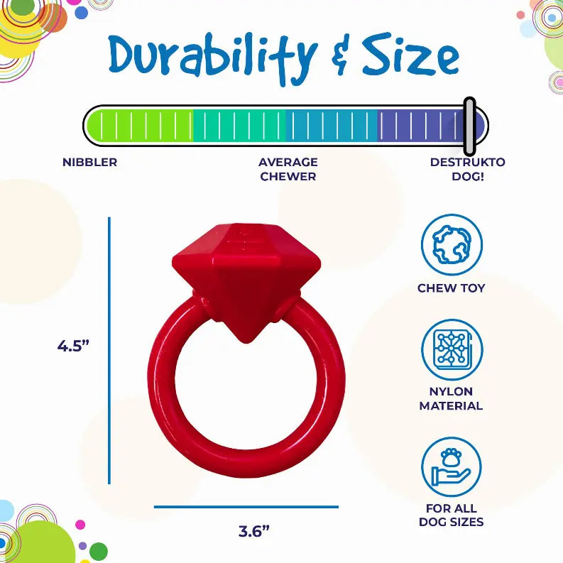 Diamond Ring Durable Teething Ring for Puppies and Aggressive Chewers SodaPup