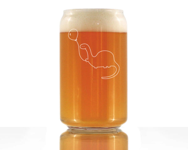 Dinosaur Balloon Beer Can Pint Glass - Funny Birthday Gifts Bevvee