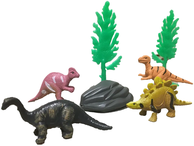 Dinosaur Figurines in Clear Tube with T-Rex Head Topper Texas Toy Distribution