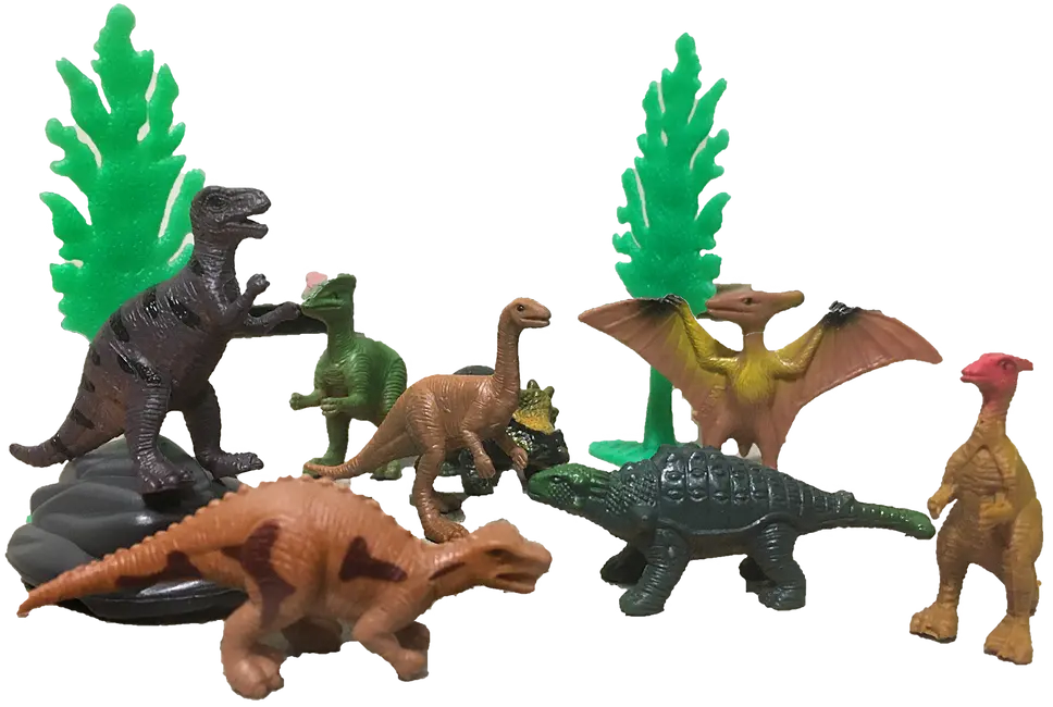 Dinosaur Figurines in Clear Tube with T-Rex Head Topper Texas Toy Distribution