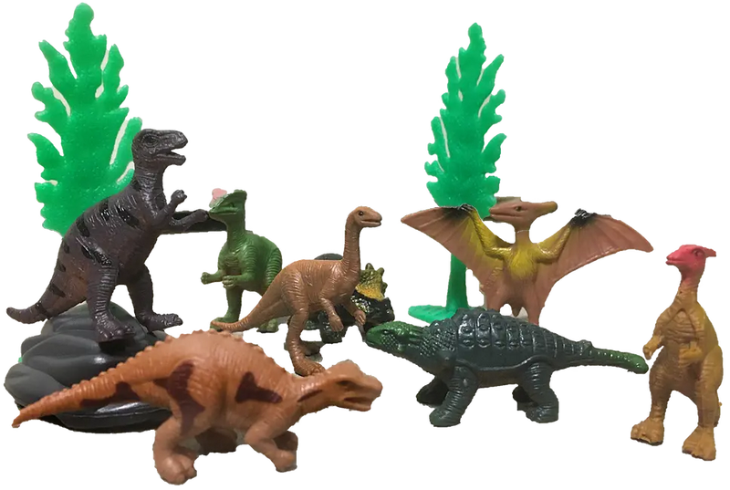 Dinosaur Figurines in Clear Tube with T-Rex Head Topper Texas Toy Distribution