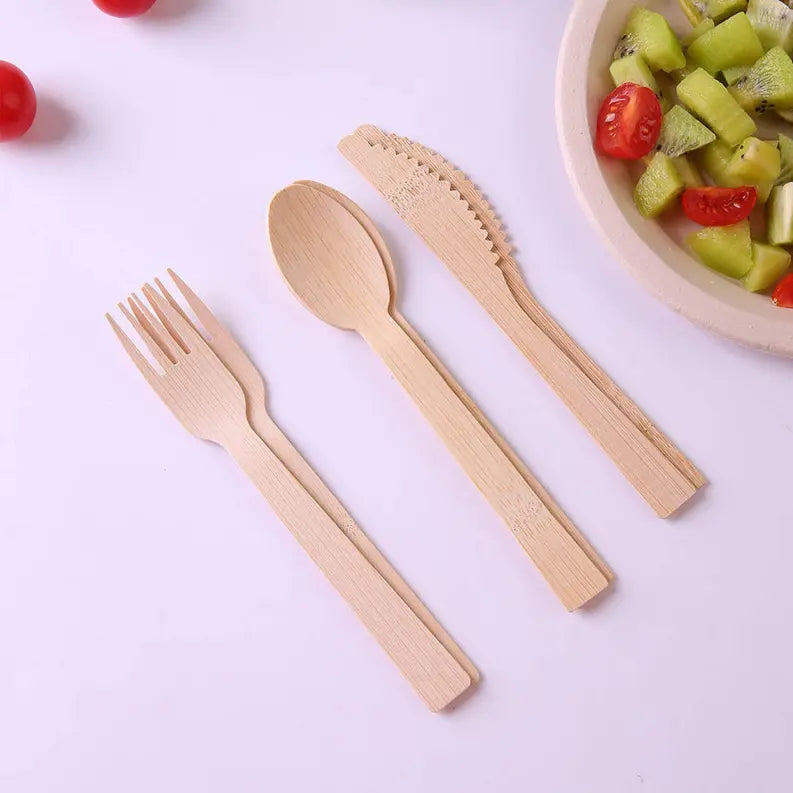 Disposable Wrapped Bamboo Cutlery Sets Holy City Straw Co.