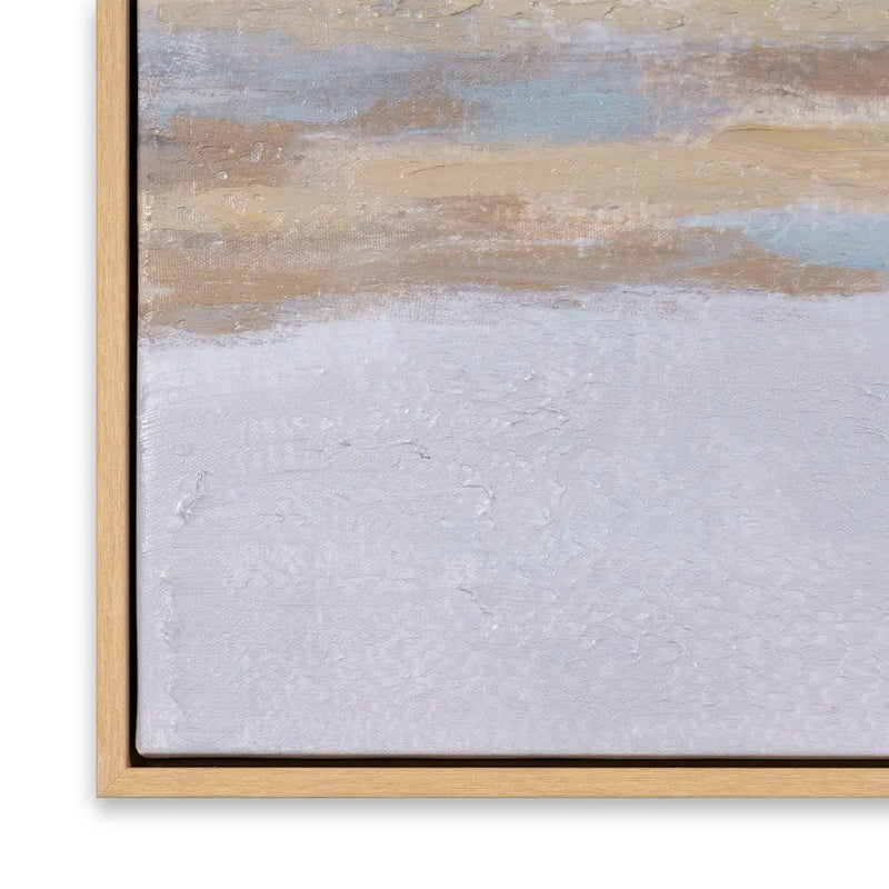 Distant Vista Hand Painted Light Brown Floater Frame Wall Art Homeroots Home Decor