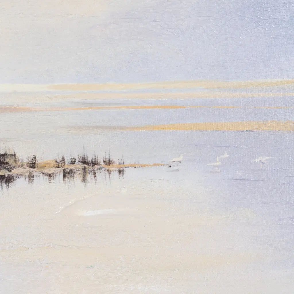 Distant Vista Hand Painted Light Brown Floater Frame Wall Art Homeroots Home Decor