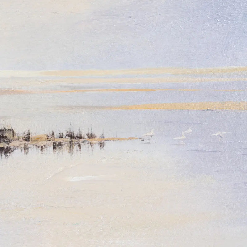 Distant Vista Hand Painted Light Brown Floater Frame Wall Art Homeroots Home Decor