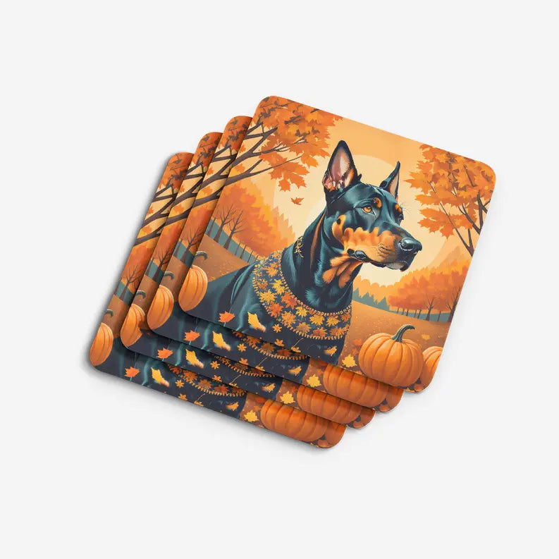 Doberman Pinscher Fall Pair of Pot Holders Caroline's Treasures