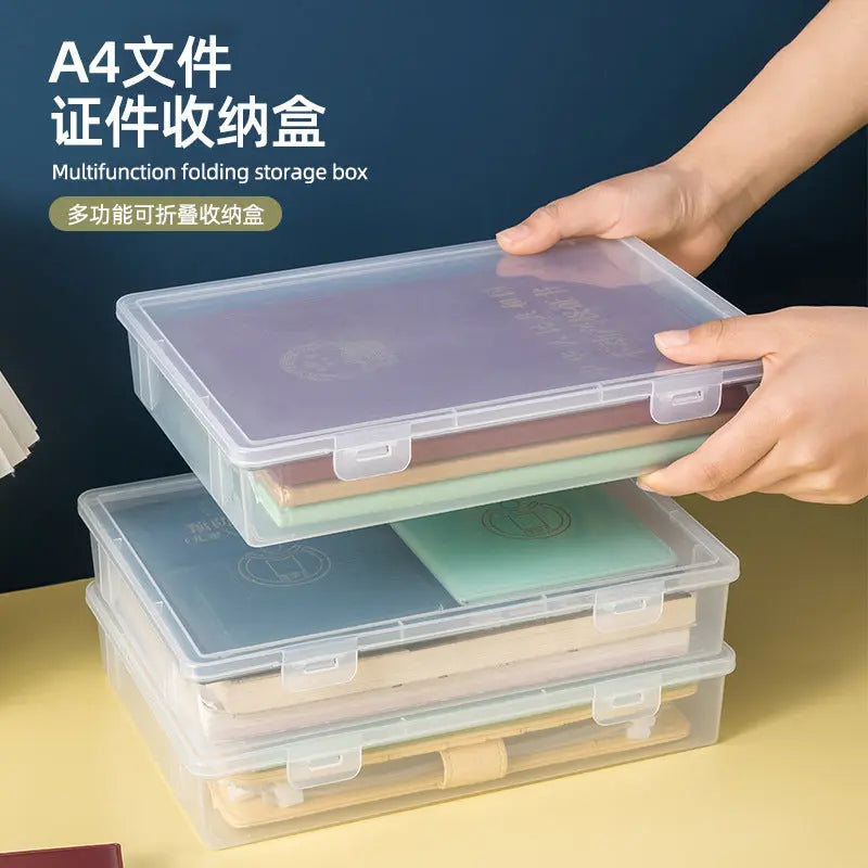 Document Storage Box for Home Use, Multifunctional Stationery, Certificate, Data, File, Card Holder, Household Registration Book Organizer, Magic Tool GreatEagleInc