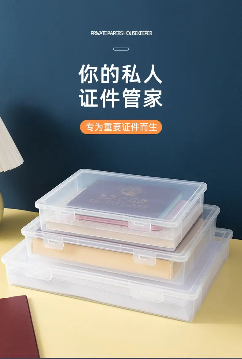 Document Storage Box for Home Use, Multifunctional Stationery, Certificate, Data, File, Card Holder, Household Registration Book Organizer, Magic Tool GreatEagleInc