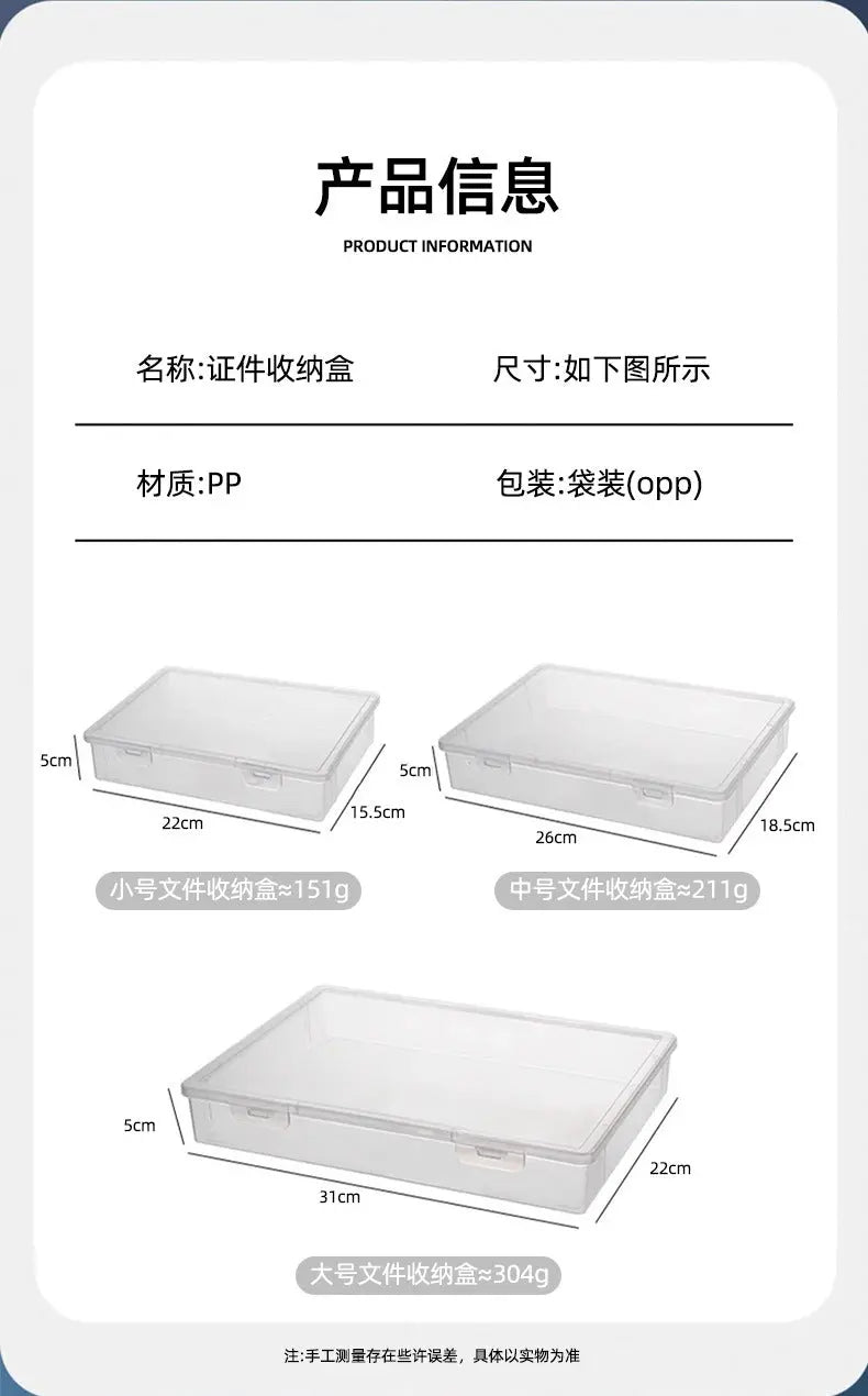 Document Storage Box for Home Use, Multifunctional Stationery, Certificate, Data, File, Card Holder, Household Registration Book Organizer, Magic Tool GreatEagleInc