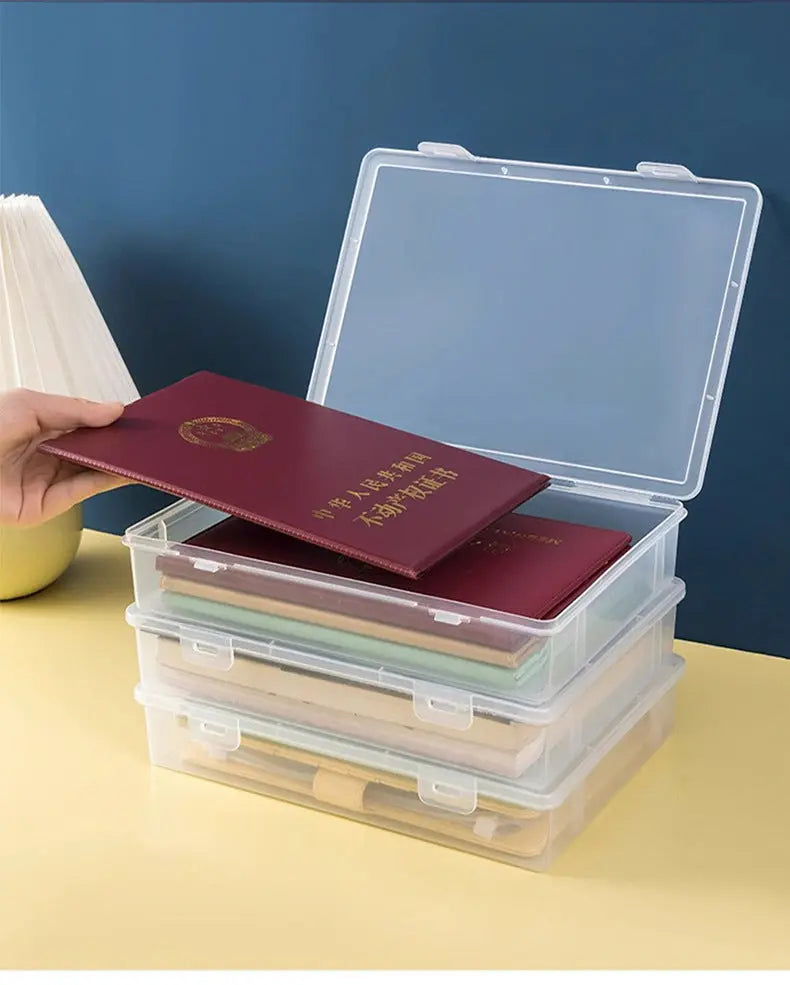 Document Storage Box for Home Use, Multifunctional Stationery, Certificate, Data, File, Card Holder, Household Registration Book Organizer, Magic Tool GreatEagleInc