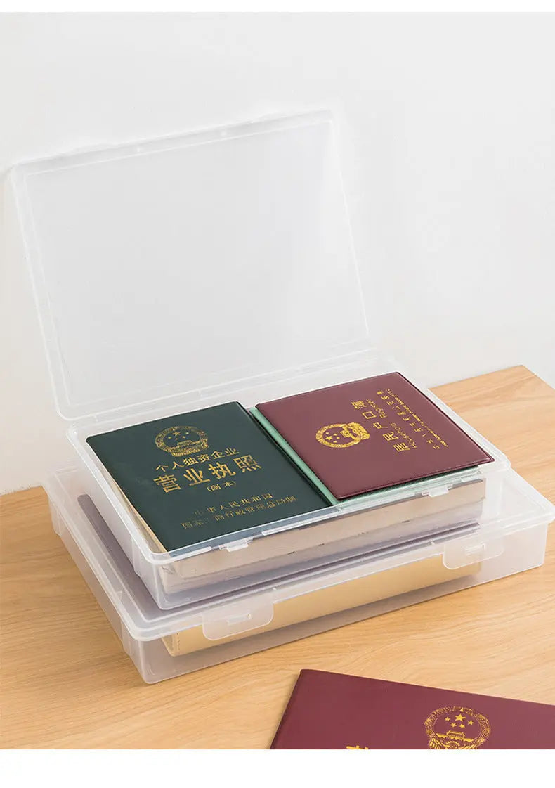 Document Storage Box for Home Use, Multifunctional Stationery, Certificate, Data, File, Card Holder, Household Registration Book Organizer, Magic Tool GreatEagleInc