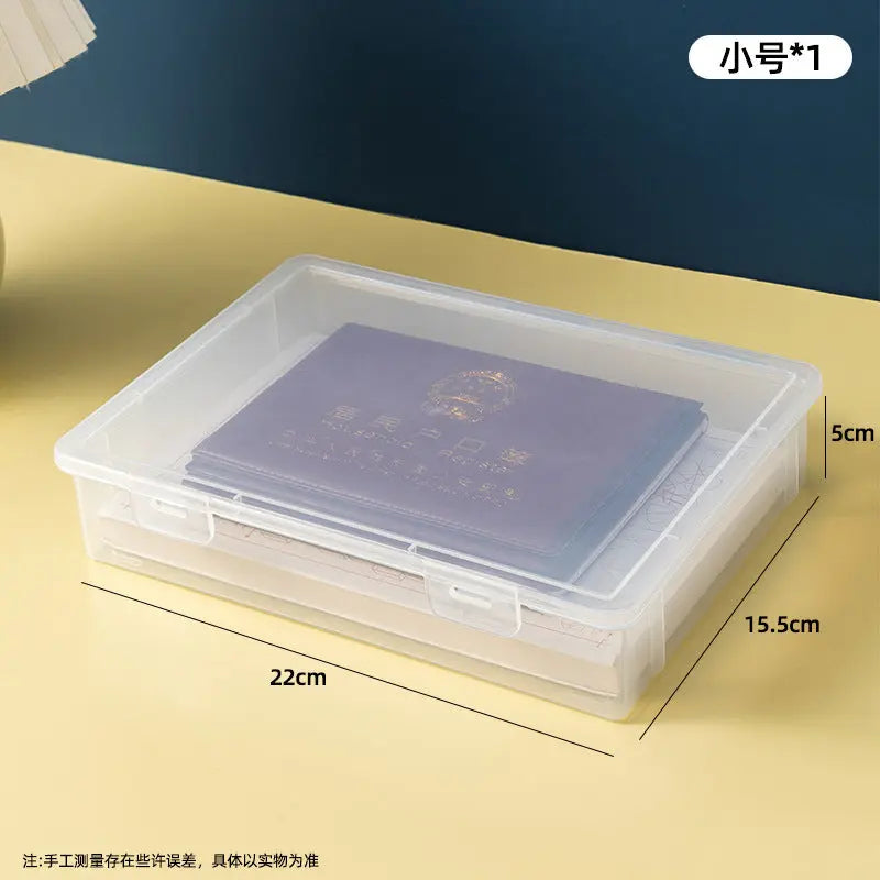 Document Storage Box for Home Use, Multifunctional Stationery, Certificate, Data, File, Card Holder, Household Registration Book Organizer, Magic Tool GreatEagleInc