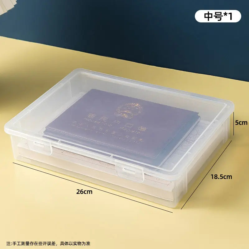 Document Storage Box for Home Use, Multifunctional Stationery, Certificate, Data, File, Card Holder, Household Registration Book Organizer, Magic Tool GreatEagleInc