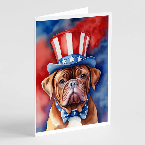 Dogue de Bordeaux Patriotic American Greeting Cards Pack of 8 Caroline's Treasures