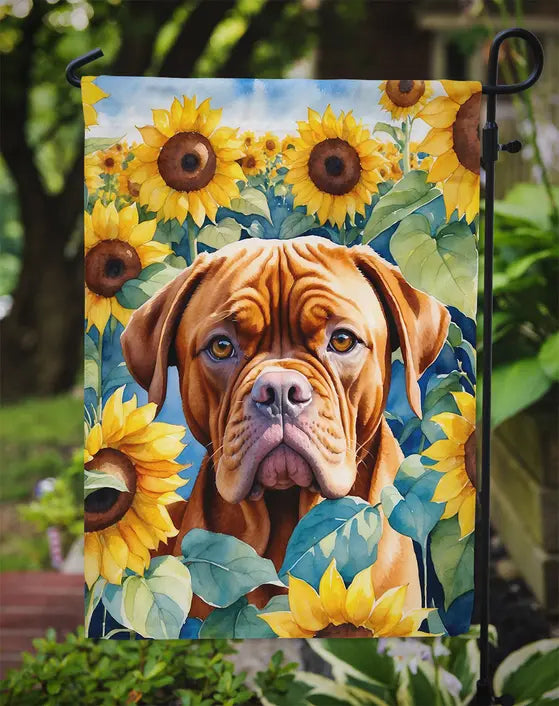 Dogue de Bordeaux in Sunflowers Garden Flag Caroline's Treasures