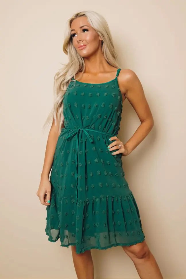Donna Swiss Dot Tank Dress Stay Warm in Style