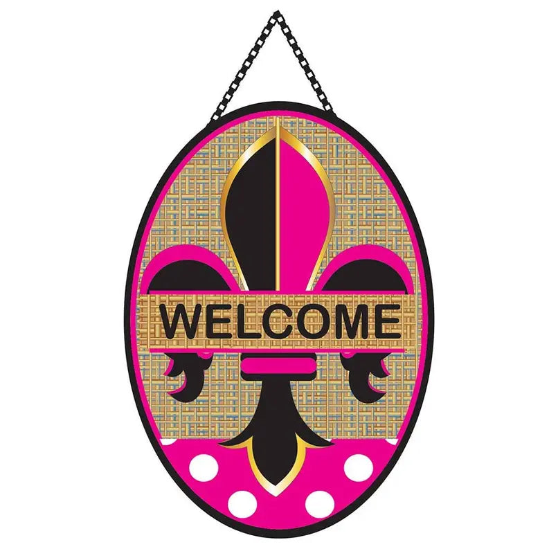 Door Banner, 1Welcome Fleur De Lis Dicksons Inc