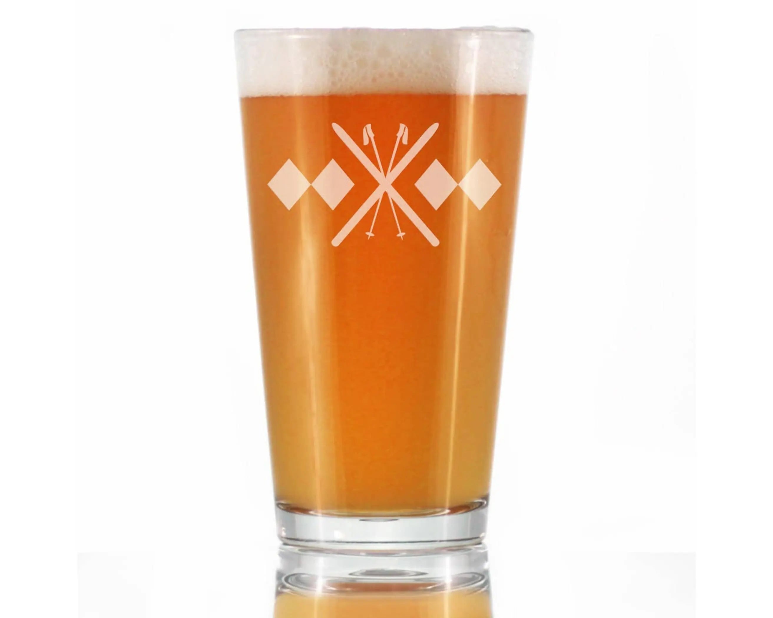 Double Black Diamond Pint Glass for Beer - Skiing Gifts Bevvee