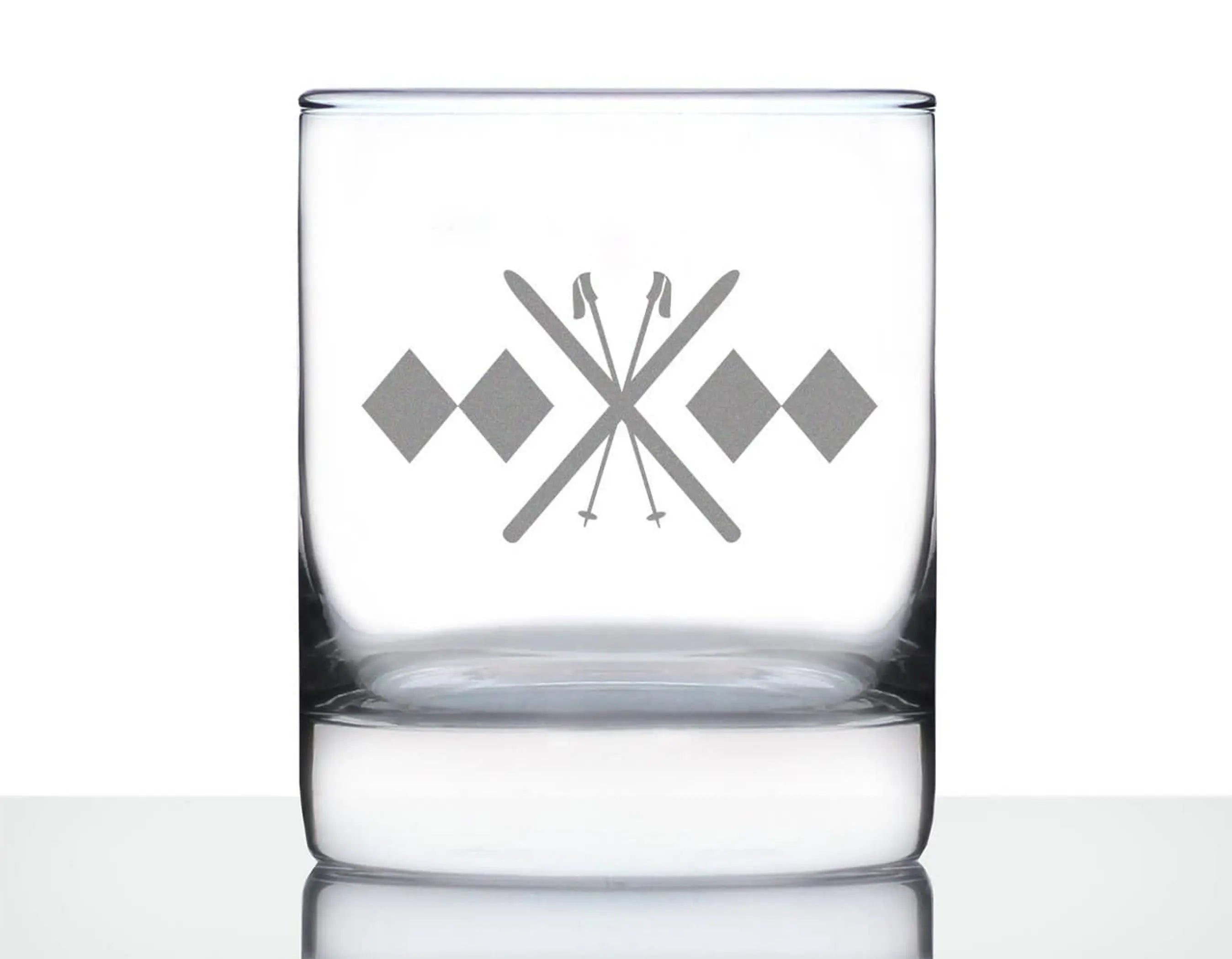 Double Black Diamond Whiskey Rocks Glass - Skiing Gifts Bevvee