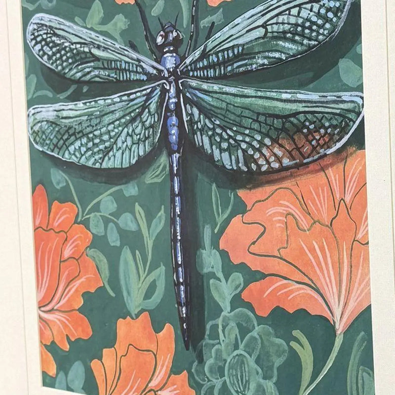Dragonfly on Wall Gold Framed Wall Art Homeroots Home Decor