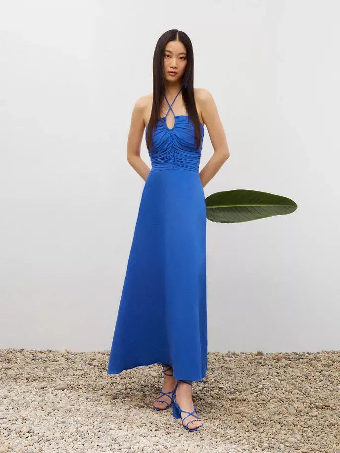 Draped Linen Dress Nocturne