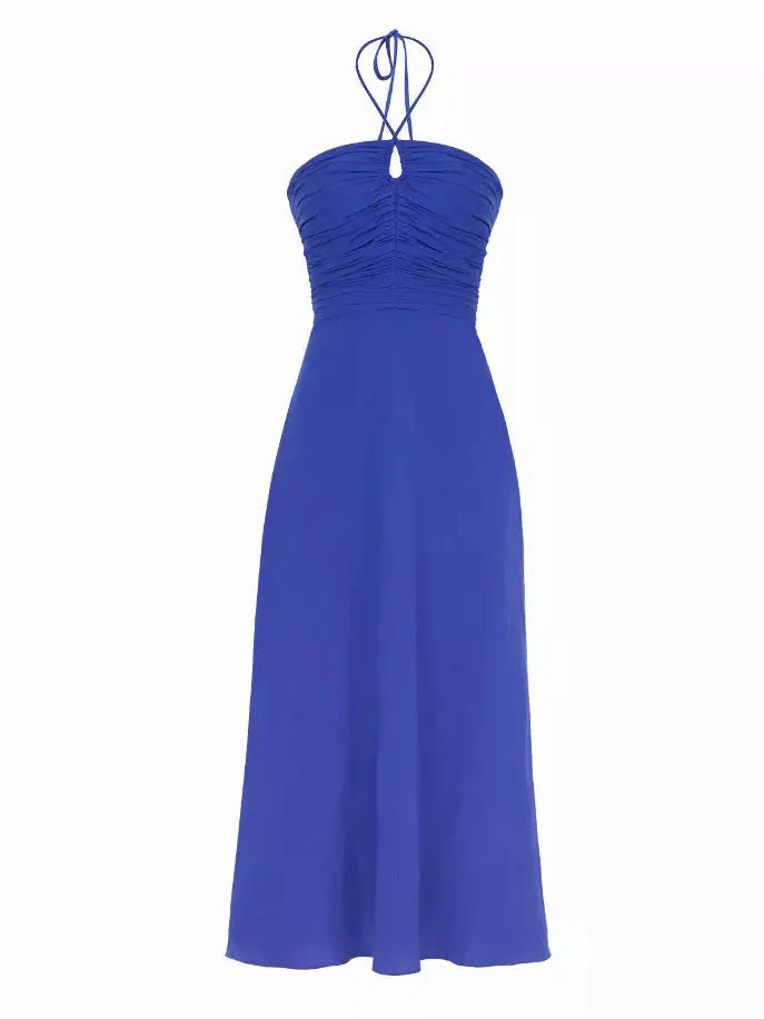 Draped Linen Dress Nocturne