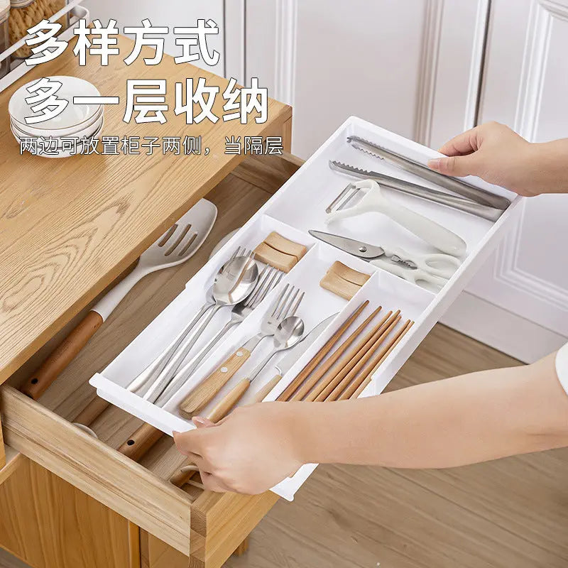 Drawer Retractable Storage Box Cosmetics Sundries Compartment Storage Box Partition Organizer Box Home Kitchen Tableware GreatEagleInc