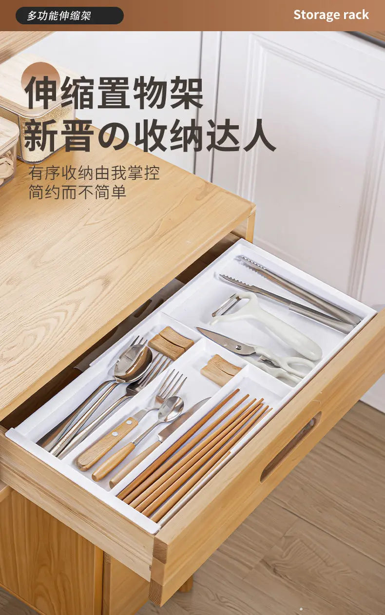 Drawer Retractable Storage Box Cosmetics Sundries Compartment Storage Box Partition Organizer Box Home Kitchen Tableware GreatEagleInc