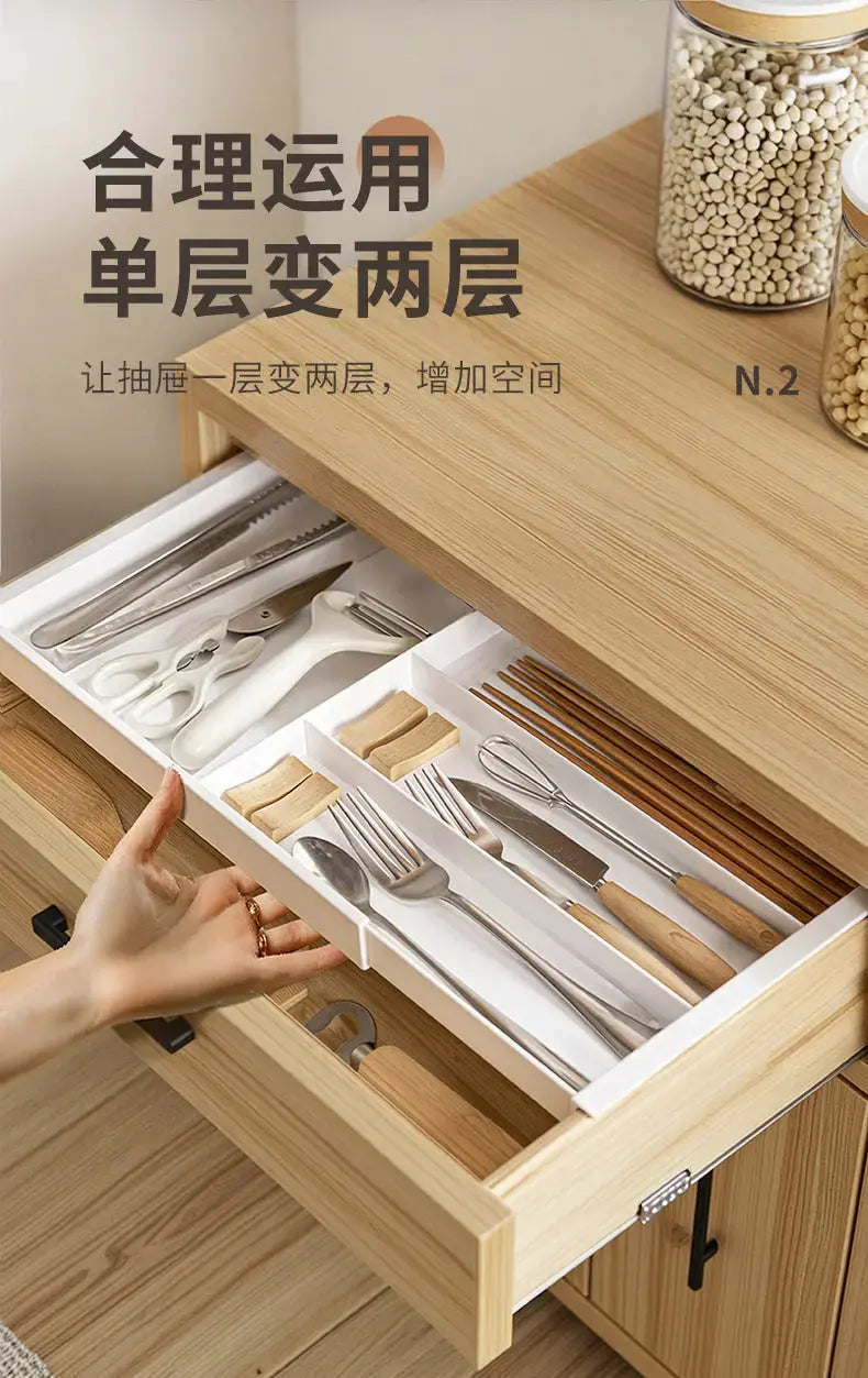 Drawer Retractable Storage Box Cosmetics Sundries Compartment Storage Box Partition Organizer Box Home Kitchen Tableware GreatEagleInc