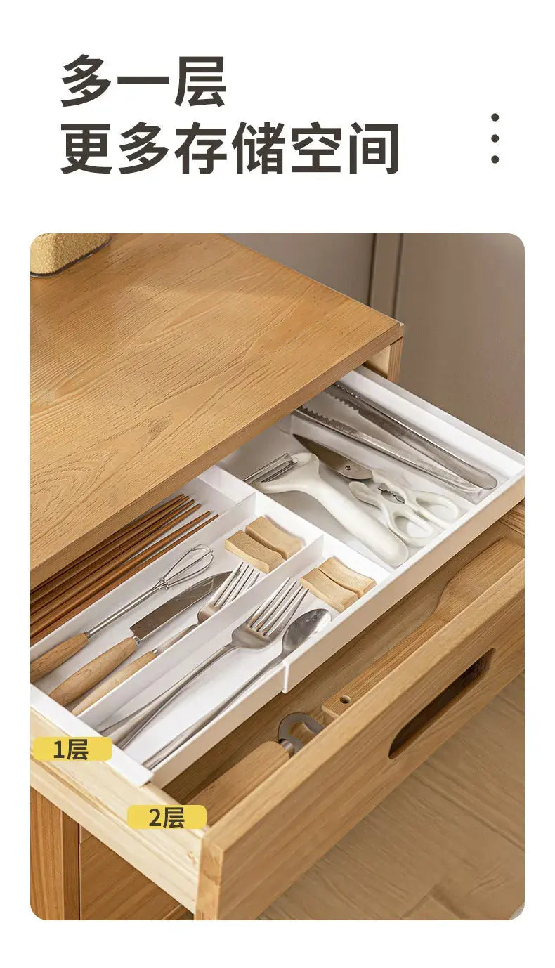 Drawer Retractable Storage Box Cosmetics Sundries Compartment Storage Box Partition Organizer Box Home Kitchen Tableware GreatEagleInc