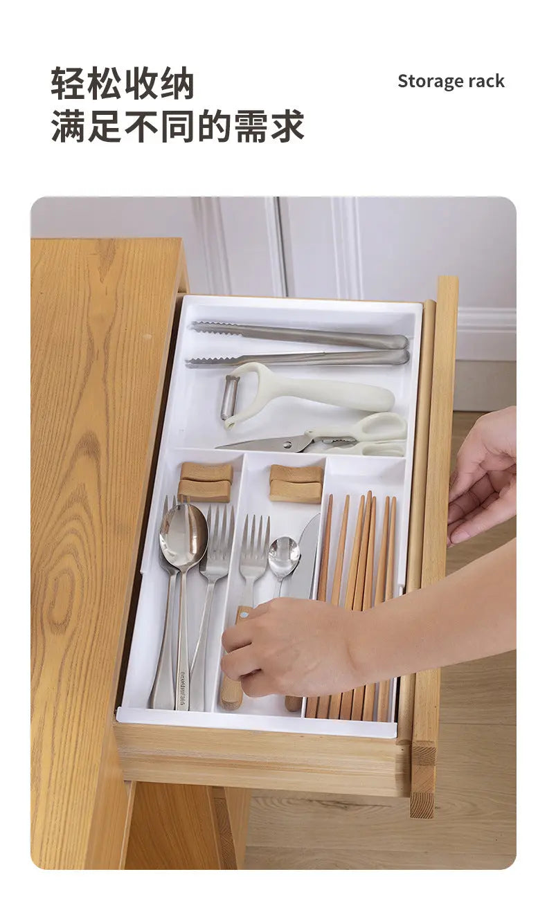 Drawer Retractable Storage Box Cosmetics Sundries Compartment Storage Box Partition Organizer Box Home Kitchen Tableware GreatEagleInc