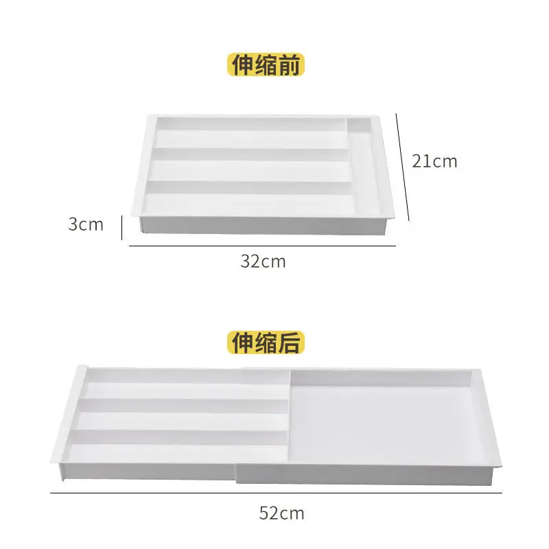 Drawer Retractable Storage Box Cosmetics Sundries Compartment Storage Box Partition Organizer Box Home Kitchen Tableware GreatEagleInc