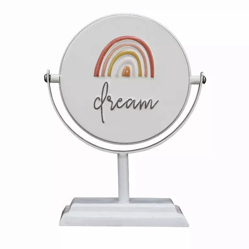 Dream/Believe in Yourself-2 Sided Rotating Metal Table Top Decoration- Embossed Metal Signs for Home Decoration-6 x 2.5 x 7.875 Inches Paris Loft Inc