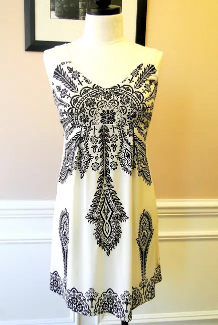 Dress with Black & White Print Raul E New York