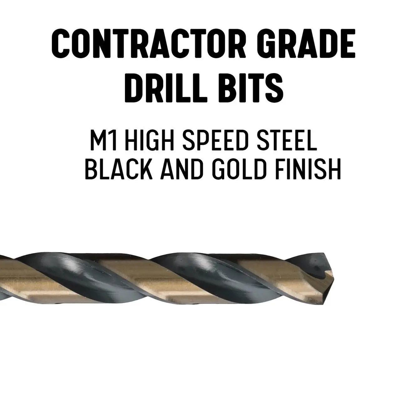 Drill America 1-1/8 Reduced Shank Hss Black & Gold Contractor Drill Bit With 3-flat Shank DRILL