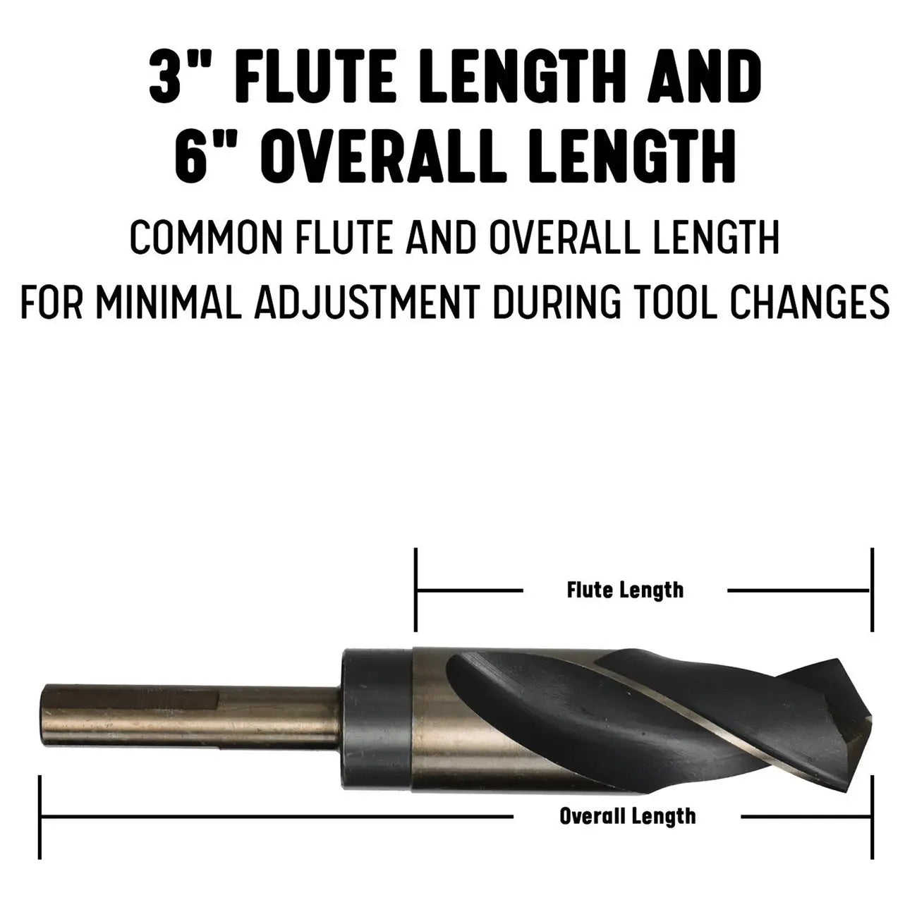 Drill America 1-1/8 Reduced Shank Hss Black & Gold Contractor Drill Bit With 3-flat Shank DRILL