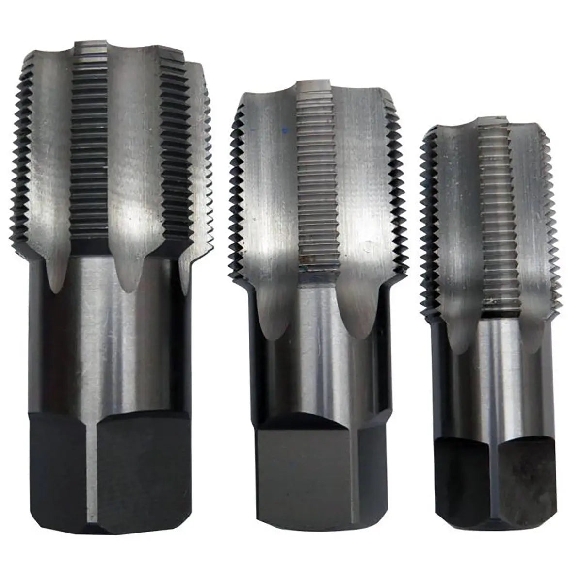 Drill America Carbon Steel Npt Pipe Tap Set In Carry Pouch 1" - 1-1/2" (3 Piece Set) DRILL