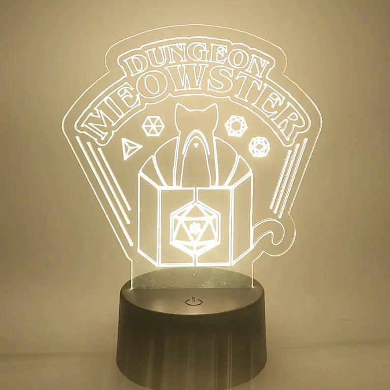 Dungeon Meowster Lamp | DnD Cat Dungeon Master LED Light The 308 Collective
