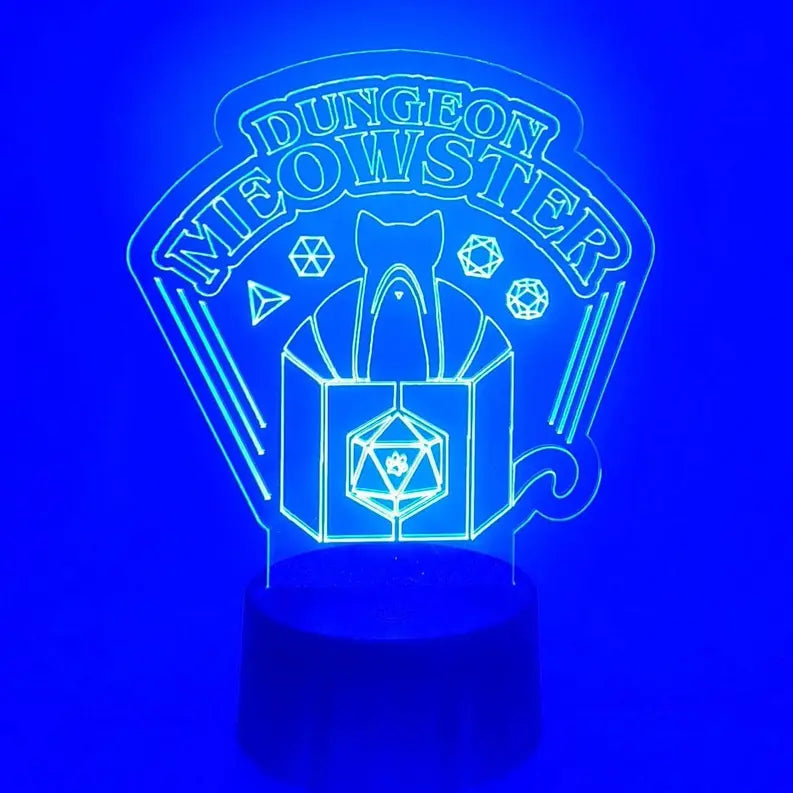 Dungeon Meowster Lamp | DnD Cat Dungeon Master LED Light The 308 Collective